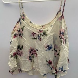 Cropped Floral Hollister Tank Top